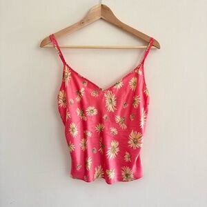 Vintage Victoria’s Secret Silk Daisy Floral Cami Top Pink 1990s Size M‎